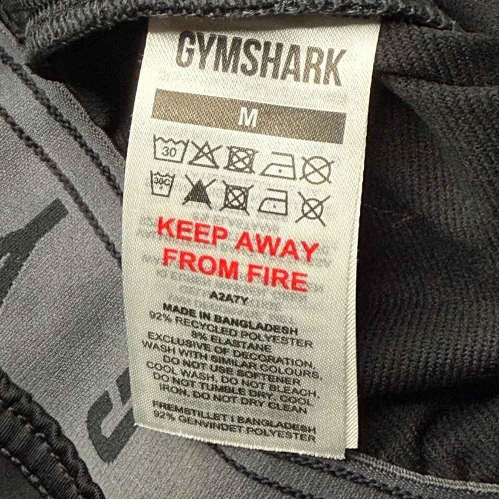 Gymshark Women's Black Taped Leg Adjustable Drawstrings Sweatpants Joggers Sz‎ M